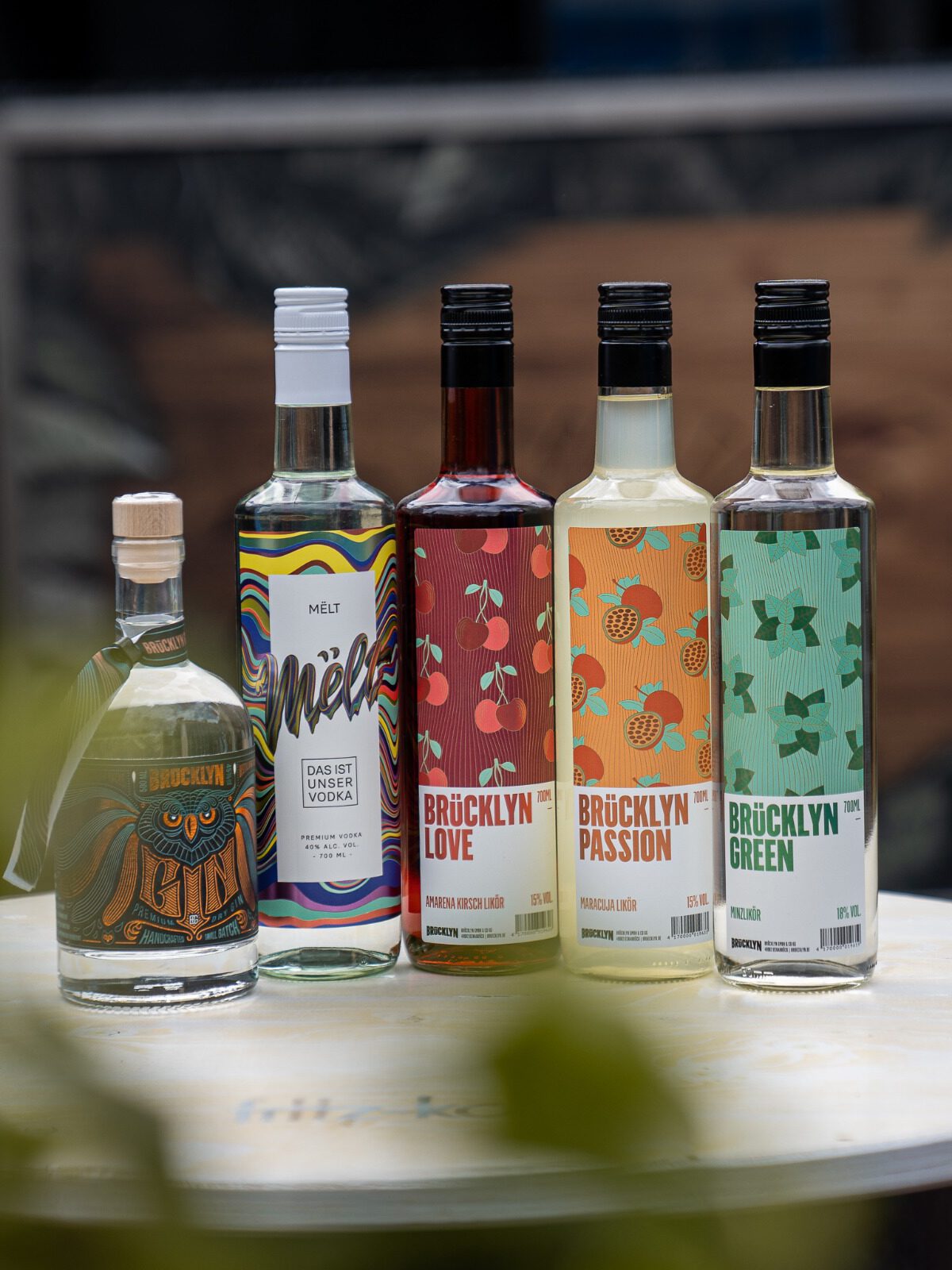 die Produktfamilie lokaler Brücklyn-Spirituosen