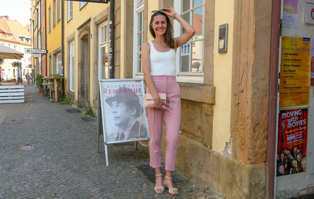 Osnabrück sei so schön und friedlich. Yuliia Khrystychenko möchte die Hasestadt langfristig zum Lebensmittelpunkt für sich und Ihre Familie machen. Fotos: Christoph Beyer